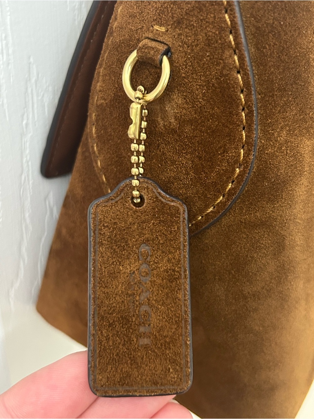 Coach Chelsea 30 Brown Suede Flap Shoulder Bag - Picture 4 of 11